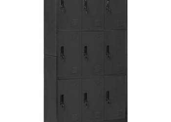 Szafka zamykana na klucz, antracytowa, 90x45x180 cm, stalowa（339807）