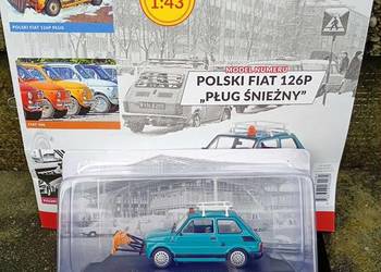 POLSKI FIAT 126P Pług śnieżny maluch kultowe Maluchy Hachette 1/43 Kap nowy
