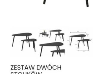 ZESTAW DWÓCH STOLIKÓW CZARNYCH DREWNIANE "NOWE"