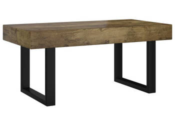 Stolik kawowy ciemnobrązowo-czarny 90x45x40 cm MDF i żelazo WM-286100