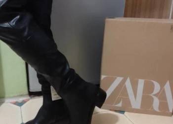 (38) ZARA/ Długie Kozaki za kolano muszkieterki z Madrytu, NOWE