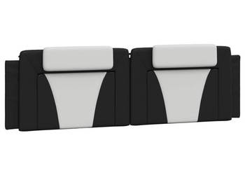 Poduszka na wezgłowie czarno-biała 180 cm sztuczna skóra WM-374809