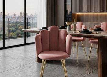 Różowe Krzesło Tapicerowane Lydia, Wysyłka 24H