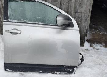 Drzwi Lewe Nissan Qashqai I j10 Srebrne Polift ze sprawnym Lusterkiem