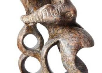 Świecznik Słoń Rzeźba z kamienia