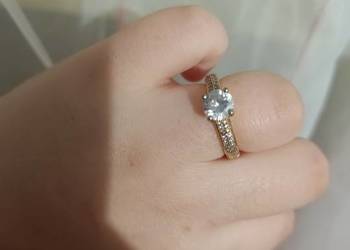 Pierścionek złoty z pieczątką pozłacany