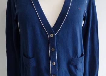 Sweter Kardigan Granatowy Bawełniany Tommy Hilfiger M/L