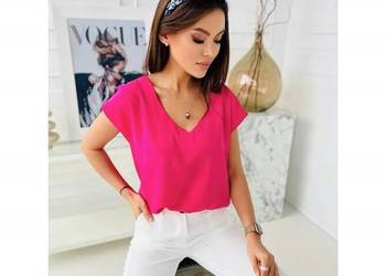 Bluzka top EDAN neonowy róż L