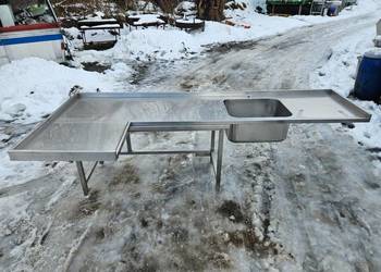 Blat rogowy ze zlewem 285 cm x 126.5 cm - GRUBA STAL