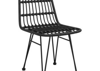 Krzesła ogrodowe 2 szt. czarne 48x62x84 cm rattan PE WM-319429