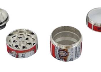 Młynek do Mielenia Tytoniu Ziół Suszu CBD  w Kształcie Puszki Czerwona