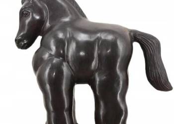 Nowoczesny Koń - Fernando Botero Styl - Figura Rzeźba z Brązu - Dekoracja