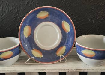 Dwie filiżanki o talerzyk porcelana Tognana