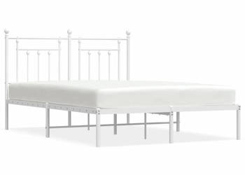 Łóżko Metalowe Białe Rama Łóżka Ze Stelażem Biała 140x190 cm WM-353586