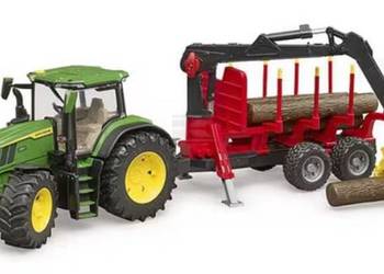 U03154 Ciągnik John Deere 7R 350 z przyczepą do przewozu drzewa