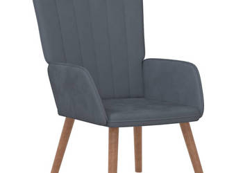 Fotel ciemnoszary obity aksamitem WM-327656
