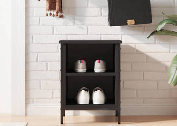 Szafka na buty czarna 38x35x50 cm materiał drewnopochodny WM-831828