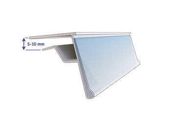 Listwa cenowa na półki szklane GLS-39 990 mm Kolor PRZEZROCZYSTA
