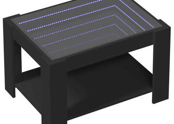 Stolik kawowy z LED czarny 73x53x45 cm materiał drewnopochodny WM-847547