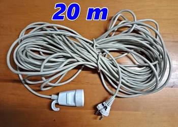 przedłużacz ogrodowy budowlany elektryczny kabel biały 20m