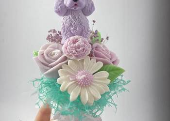 Sprzedam bukiecik z wosku sojowego flower box prezent