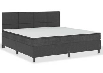 Łóżko z materacem sprężynowym ciemnoszare tkanina 200x200 cm WM-3054801