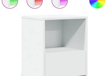 Szafka nocna z LED biała materiał drewnopochodny WM-852019