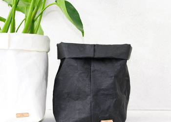 Czarne doniczki worki na doniczki washable paper PAK L
