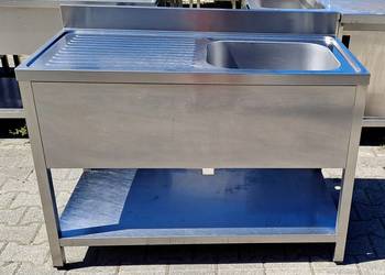 ZLEW 1 KOMOROWY Z PÓŁKĄ I BLATEM OCIEK - DUŻY ZLEW - 120/60/85 CM - M.1009.