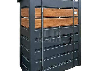 Wiata śmietnikowa 1,5x0,5m drewnopodobny dach TS1208