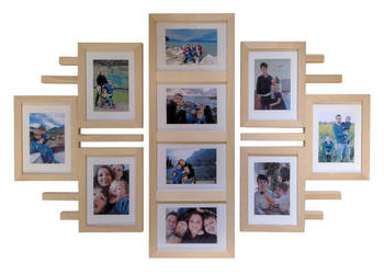 Drewniana Multirama Ramka Na 10 zdjęć 15x21 cm Galeria Ścienna PREZENT FOTO