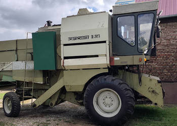Kombajn zbożowy Fortschritt E514 (1985) + Heder: 5,7 m + wózek transportowy