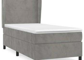 Łóżko Z Materacem Szare Kontynentalne DO Sypialni 100x200cm WM-3129075