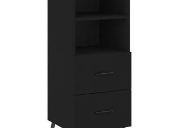 Szafka czarna 345x34x90 cm materiał drewnopochodny WM-828685