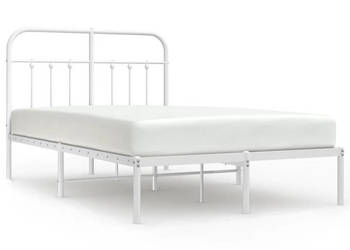 Łóżko Metalowe Białe Rama Łóżka Ze Stelażem Biała 120x200 cm WM-352625