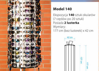 Stojak na okulary obrotowy ekspozytor na 140 par okularów do sklepu