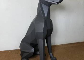 Rzeźba, rękodzieło, pies z metalu - doberman