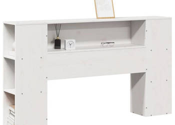 Wezgłowie do łóżka z półkami białe 150 cm drewno sosnowe WM-855628