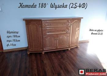 Stylowa Komoda Wysoka (2D-4S) Dąb Rustikalny Bekas Meble