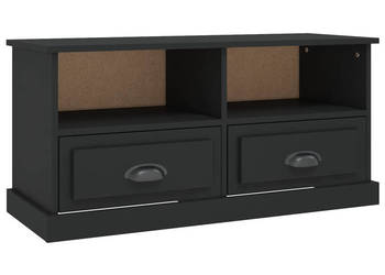 Szafka pod TV czarna 93x355x45 cm materiał drewnopochodny WM-816465