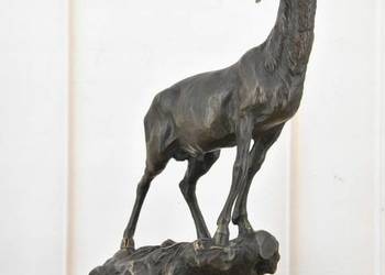 Ryczący Jeleń - Figura Myśliwska - Rzeźba z Brązu Posąg - Prezent Ozdoba