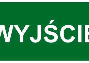 Naklejka BHP napis wyjście AC051