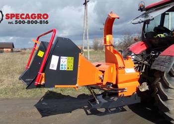Rębak do gałęzi GEOGRASS wałek WOM z hydrauliczną wciągarką