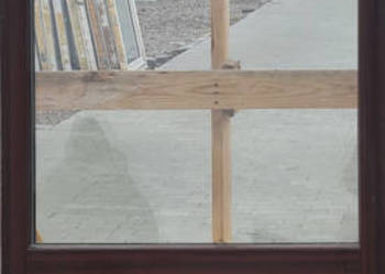 OKNA KacprzaK Witryna 78X199 FIX Używany PCV Plastikowy Mahoń