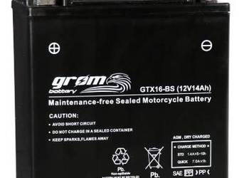 Akumulator motocyklowy GROM GTX16-BS 12V 14Ah 230A L+