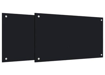 Panele ochronne do kuchni czarne 2 szt. 70x40 cm szkło WM-3315795