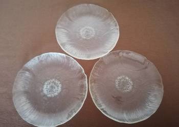 Szklany talerz typu skamielina średnica 19cm.Talerzyki.