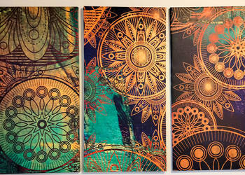 Tryptyk  3 sztuki obraz na płótnie w drewnianej ramie Mandala 120x80