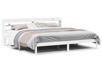Łóżko bez materaca białe lite drewno sosnowe 200x200 cm WM-3306550