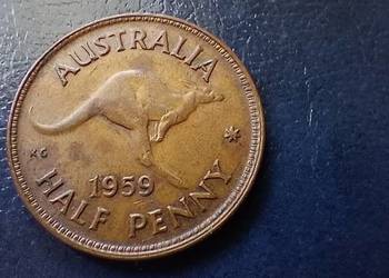 Stare monety 1/2 pens 1959 Australia